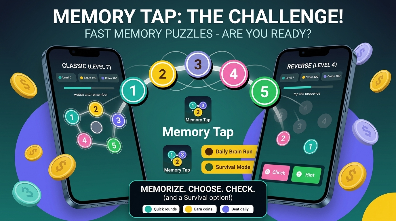 Memory Tap Challenge gameplay and store preview